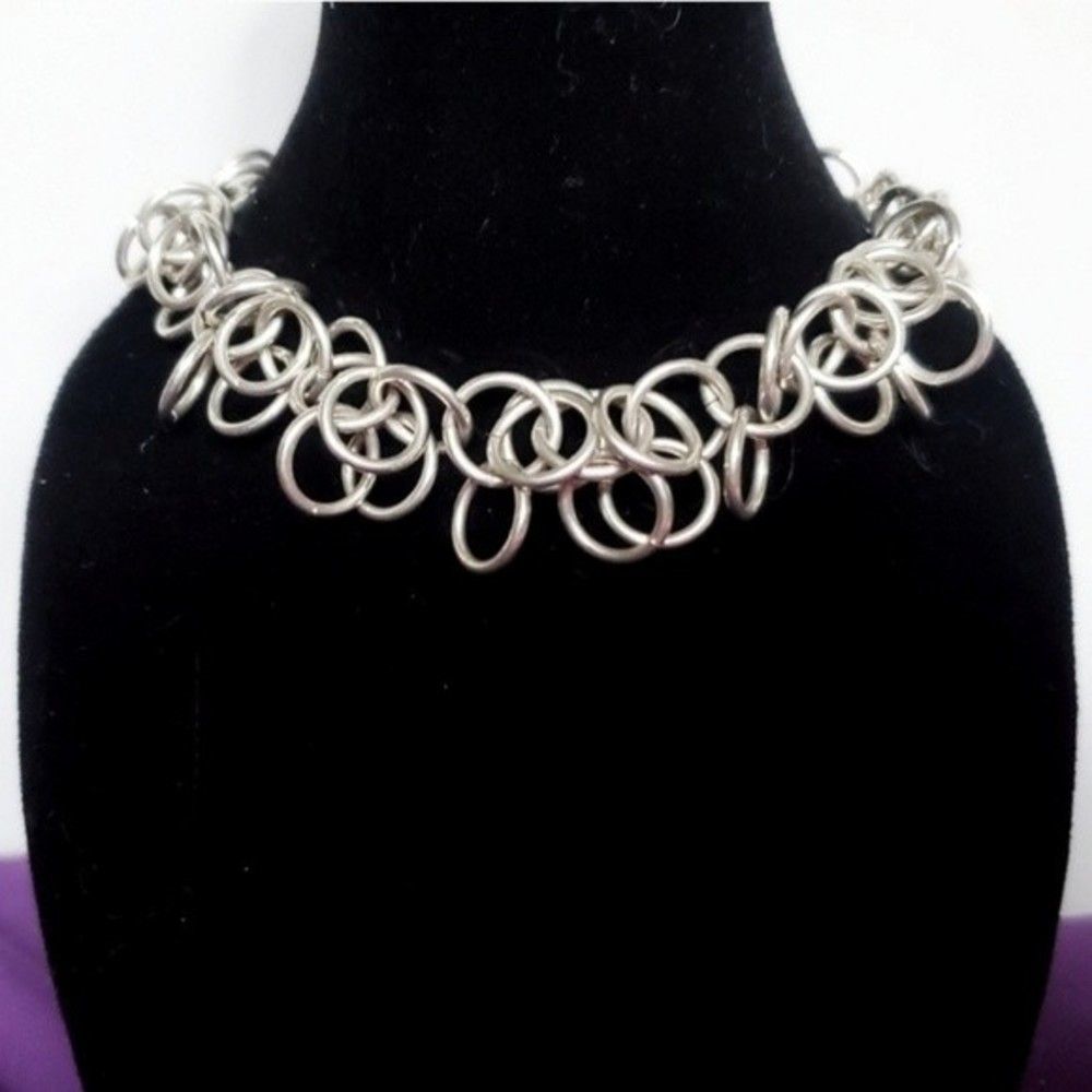 Chainmaille Multi Loop Peridot Green Crystals Cir… - image 7